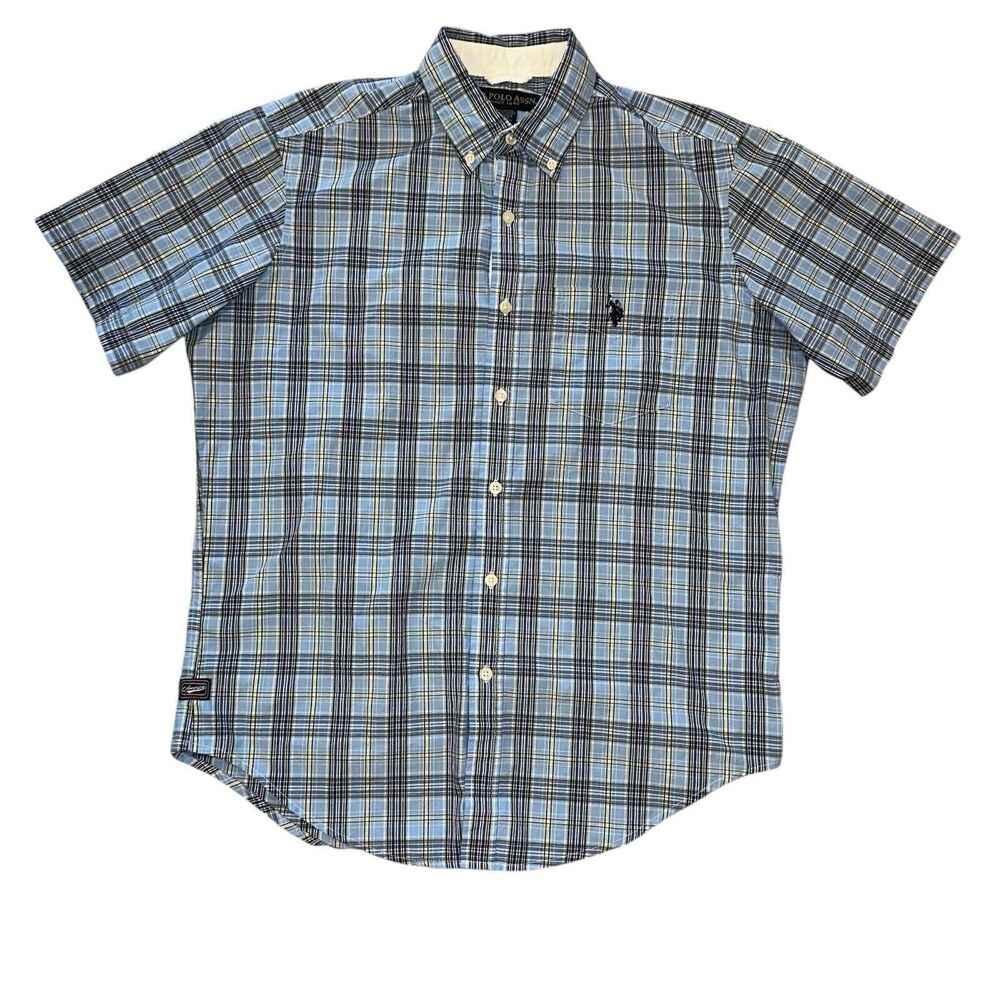 U.S. Polo Assn Short Sleeve Button Up Flannel Work Shirt Medium